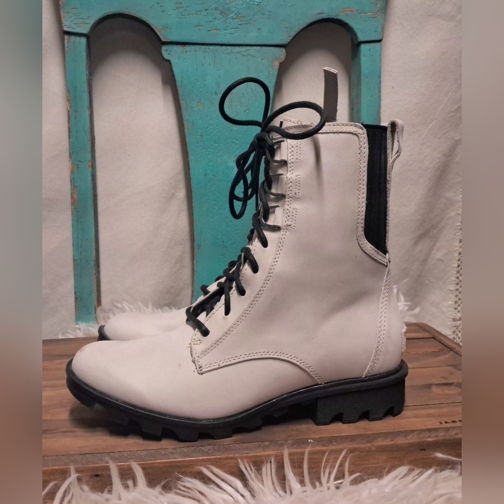 Sorel Phoenix Lace Waterproof Combat Moto Boots Size 9.5 - Picture 3 of 8